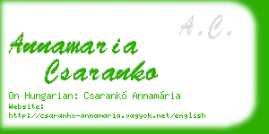 annamaria csaranko business card